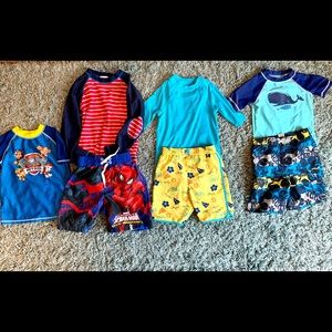 Boys BUNDLE of swimming trunks and swimming shirt sets